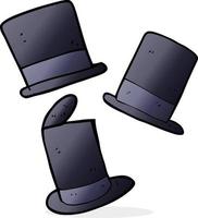 freehand drawn cartoon top hats vector