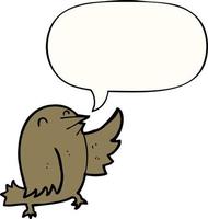 cartoon bird and speech bubble vector