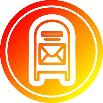 buzón de correo circular en espectro de gradiente caliente vector