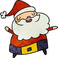 textured cartoon kawaii of santa claus vector