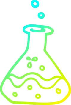 cold gradient line drawing cartoon science experiment vector