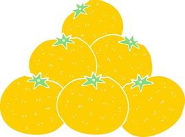 flat color illustration of oranges vector