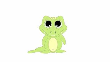 Animation eines Cartoon-Krokodiltanzes video