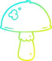 cold gradient line drawing cartoon mushroom vector