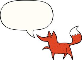 cartoon fox and speech bubble vector