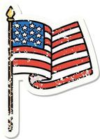 distressed sticker tattoo in traditional style of the american flag vector