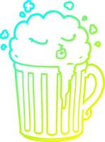 cold gradient line drawing cartoon mug of beer vector