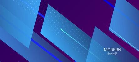 Blue abstract moving geometric lines banner background vector