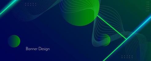 Abstract geometric neon lines illustration banner pattern background vector