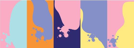 conjunto vectorial de plantillas abstractas de historias de redes sociales. formas abstractas de colores pastel. vector