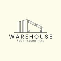 line art warehouse logo vector illustration design, store house logo design