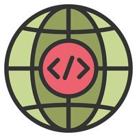 internet icon line color vector illustration