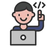 learn icon line color vector illustration