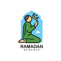 Islamic prayer logo design vector
