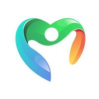 People heart vector logo. Community or people care logo.