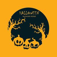 logotipo de halloween con plantilla de eslogan vector