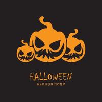 logotipo de halloween con plantilla de eslogan vector