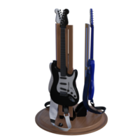 renderização 3D de acessórios de guitarra png