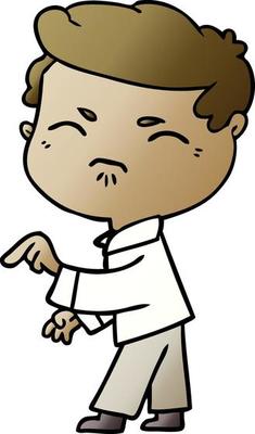 cartoon annoyed man pointing finger