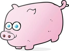freehand drawn cartoon pig vector
