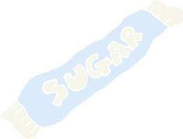 flat color illustration of packet of sugar vector