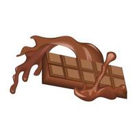 chocolate bars and melted chocolate vector