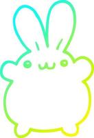 cold gradient line drawing cartoon rabbit vector