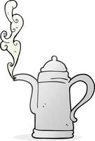 freehand drawn cartoon steaming coffee kettle vector