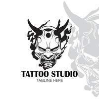 estudio de mascaras y tatuajes japones vector