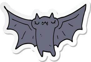 sticker of a cute cartoon halloween bat vector