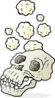 freehand drawn cartoon ancient skull vector