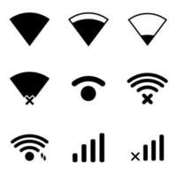 wireless network icon set vector. simple flat shape vector