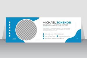 Modern Corporate Email Signature Design template. Business Email Signature Vector Banner With White Background.