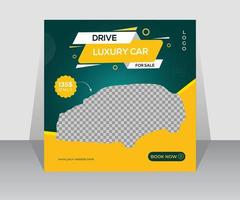 Drive Luxury car social media banner template. social media post for the car. editable social media marketing square flyer poster, Car Sale vector