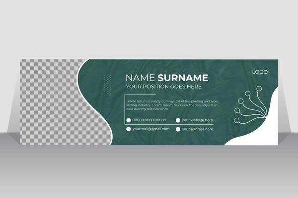 Colorful Email Signatures Template Vector Design. Modern and Professional minimalist layout and organic shapes