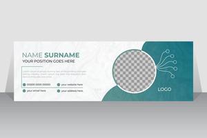 Modern Corporate Email Signature Design template. Business Email Signature Vector Banner With White Background.