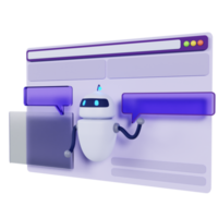 Intelligenter Assistent der 3D-Chat-Bot-Website png