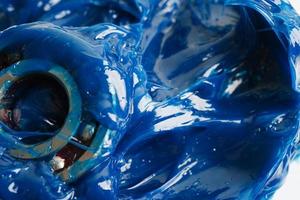 grasa y rodamientos de bolas, grasa azul de complejo de litio sintético de primera calidad, altas temperaturas y lubricación de maquinaria para automoción e industrial. foto