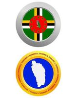 button as a symbol DOMINICA flag and map on a white background vector