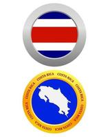 Botón como símbolo de la bandera de Costa Rica y el mapa sobre un fondo blanco. vector