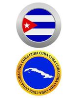 button as a symbol CUBA flag and map on a white background vector
