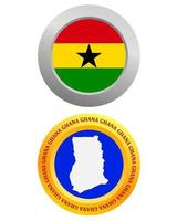 button as a symbol GHANA flag and map on a white background vector