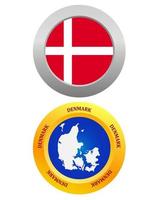 button as a symbol DENMARK flag and map on a white background vector