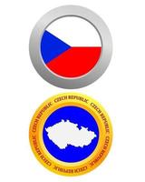 button as a symbol CZECH REPUBLIC flag and map on a white background vector