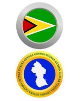 button as a symbol GUYANA flag and map on a white background vector