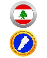 button as a symbol LEBANON flag and map on a white background vector