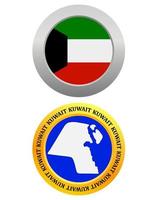 button as a symbol KUWAIT flag and map on a white background vector