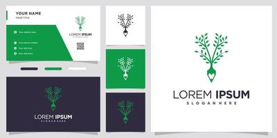 diseño de logotipo de árbol de lápiz con estilo y concepto creativo vector
