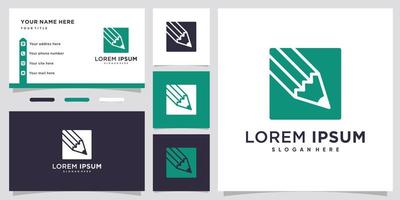 pencil logo design with style and creative concept vector