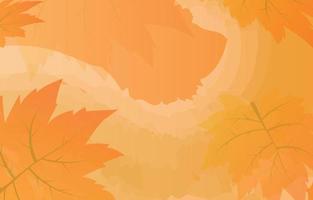 Autumn minimal background decorated with leaves golden yellow and watercolor. fall concept,For wallpaper, postcards, greeting cards, website pages, banners, online sales. Vector illustration